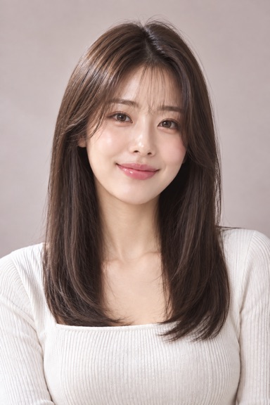 시스루 뱅 롱 스타일 참고 이미지