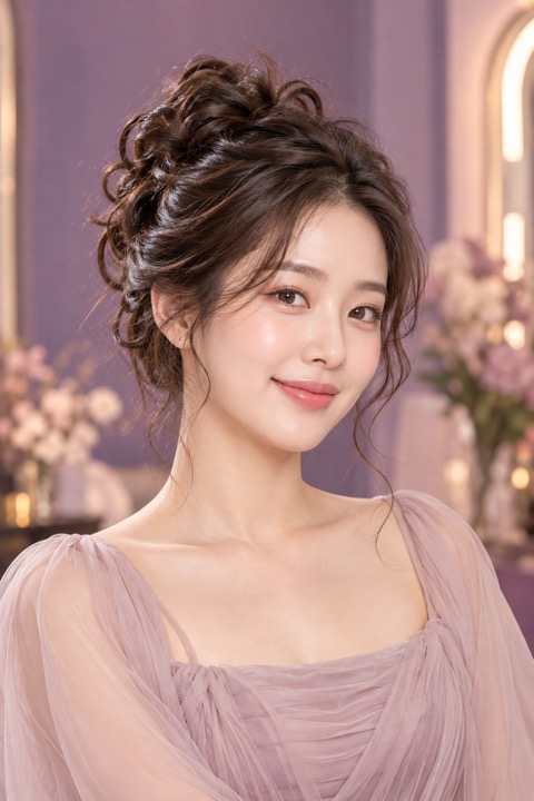 로우 번 업스타일 참고 이미지